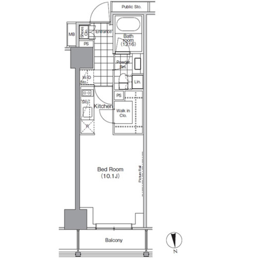 パークハビオ門前仲町　510号室　間取り