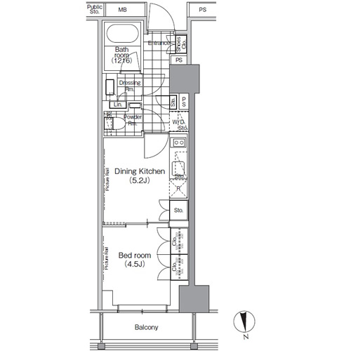 パークハビオ門前仲町　709号室　間取り