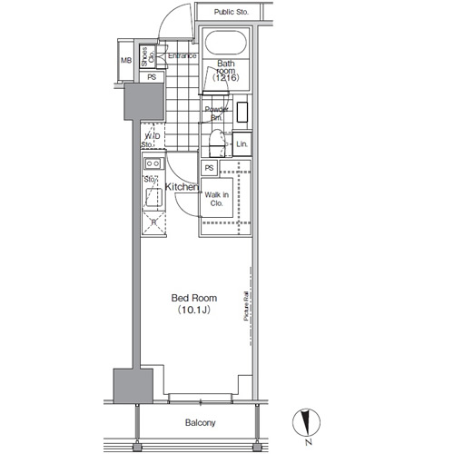 パークハビオ門前仲町　810号室　間取り