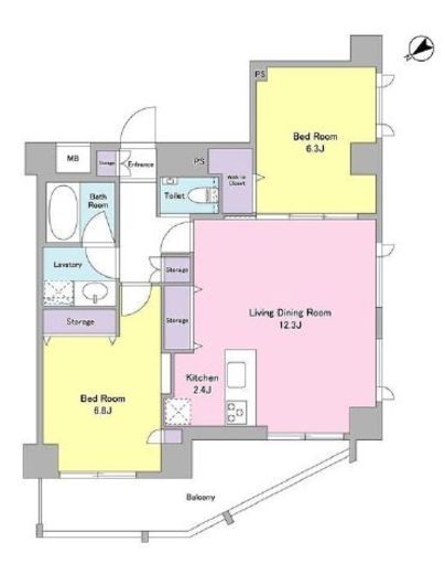 スタイリオ下丸子　802号室　間取り