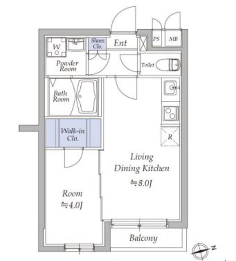 アトリオフラッツ奥沢　205号室　間取り