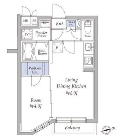 アトリオフラッツ奥沢　404号室　間取り