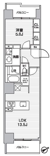 シーズンフラッツ武蔵小山　402号室　間取り