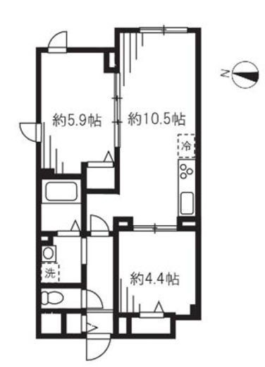 エルファーロ駒沢公園Ⅰ　202号室　間取り