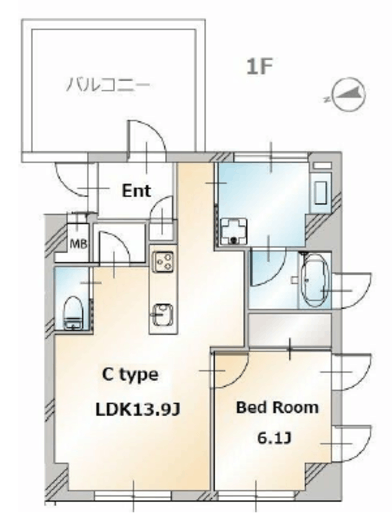 ドミールDuo自由が丘　101号室　間取り