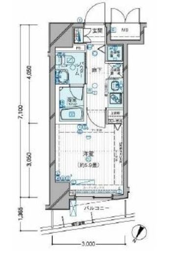 メインステージ目黒2　702号室　間取り