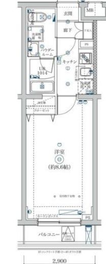SQUARE CITY NAKAMAGOME (スクエアシティ中馬込)　105号室　間取り