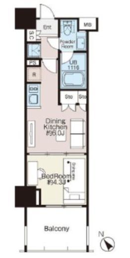 ベルファース大森South　1005号室　間取り