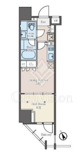 ベルファース大森South　907号室　間取り