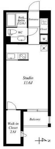 エルスタンザ下北沢　503号室　間取り