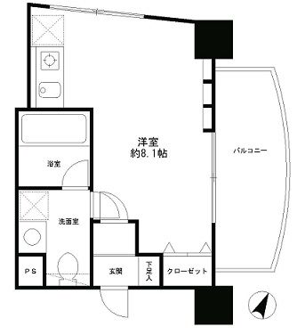 レジディア恵比寿　601号室　間取り