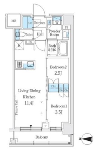J.GRAN Court 品川西大井EAST　712号室　間取り