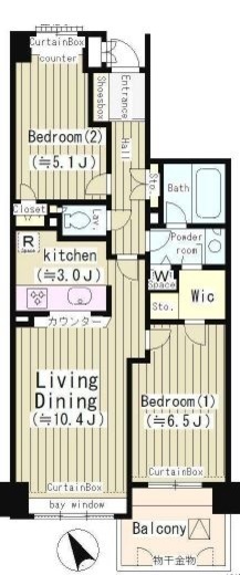 上北沢五丁目パーク・ホームズ　404号室　間取り