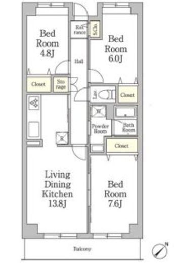 東雪谷マンション　504号室　間取り
