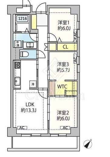 東雪谷マンション　201号室　間取り