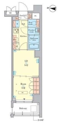 RJRプレシア千鳥　101号室　間取り