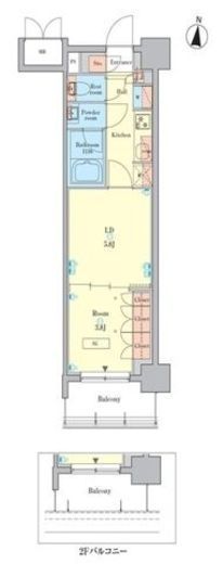 RJRプレシア千鳥　406号室　間取り