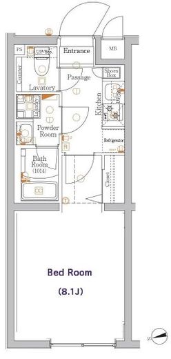 XEBEC経堂 (ジーベック経堂)　408号室　間取り