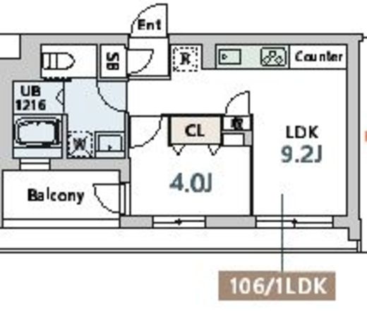 グランデュオ用賀6 (GranDuo Yoga6)　106号室　間取り