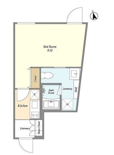 The Aigrette Minami-Kamata (ジ・エグレット南蒲田)　201号室　間取り