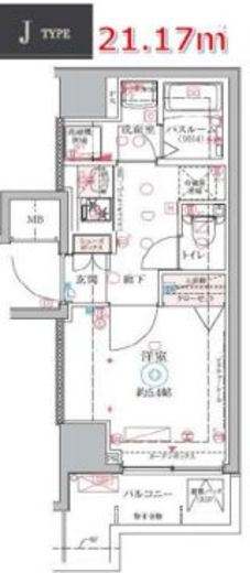 クレヴィスタ大井町　607号室　間取り