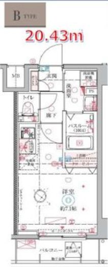 クレヴィスタ大井町　701号室　間取り