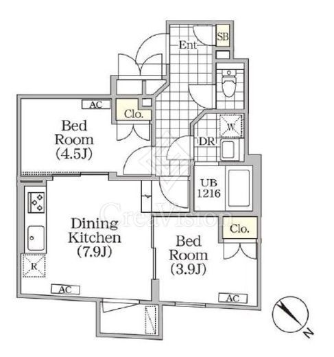 BRICK RESIDENCE 目黒本町　104号室　間取り