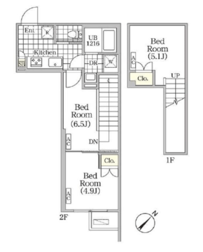 BRICK RESIDENCE 目黒本町　206号室　間取り