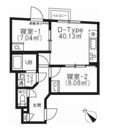BRICK RESIDENCE 目黒本町　404号室　間取り