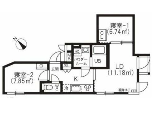 BRICK RESIDENCE 目黒本町　407号室　間取り