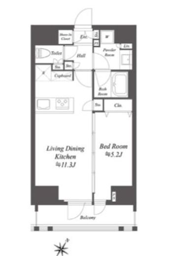 ブランシエスタ北品川　1302号室　間取り