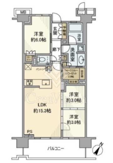 プラウド京急蒲田　9F2号室　間取り