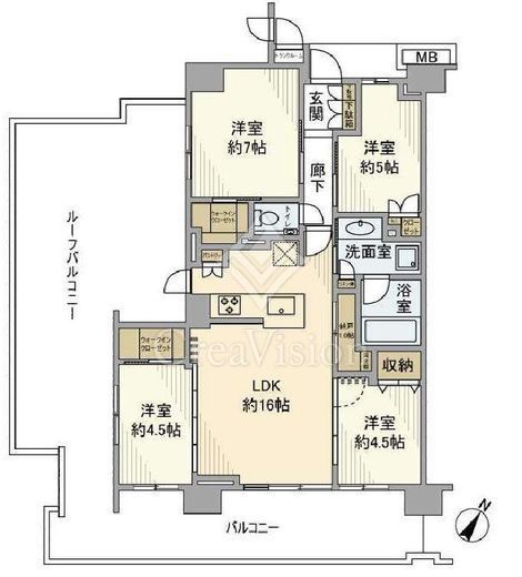 プラウド京急蒲田　801号室　間取り