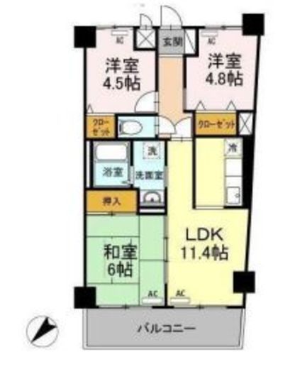 モニュメントスクウェア参番館　104号室　間取り