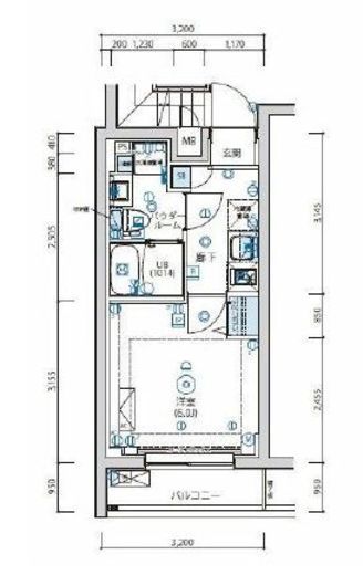 アルテシモアクレ　407号室　間取り