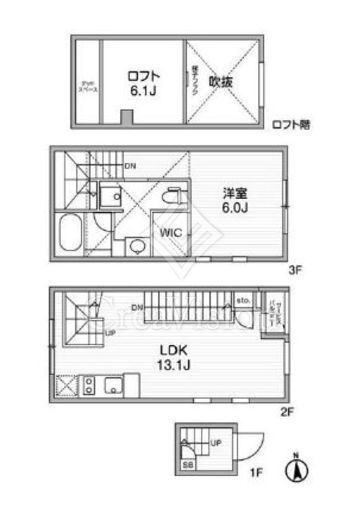 ルクレ自由が丘　203号室　間取り