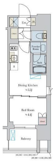 ブリリアイスト大井町　1004号室　間取り