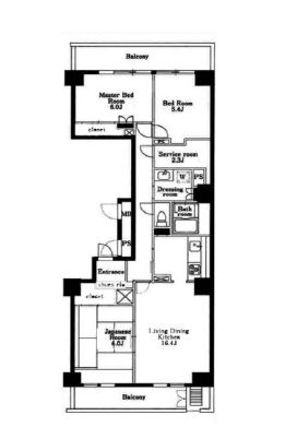 芝浦スクエアハイツ　601号室　間取り