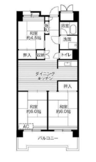 ビレッジハウス品川八潮タワー　1-421号室　間取り