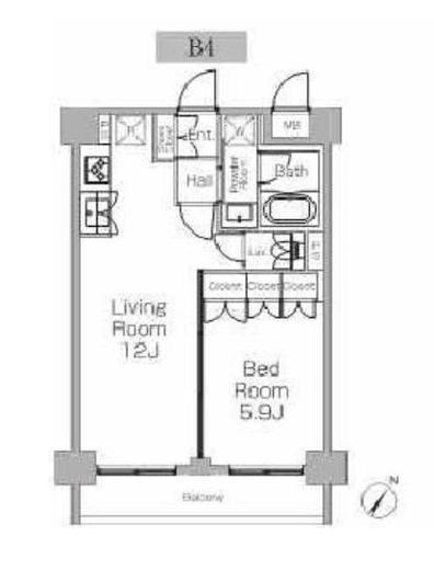 プラウドフラット三軒茶屋Ⅱ　407号室　間取り