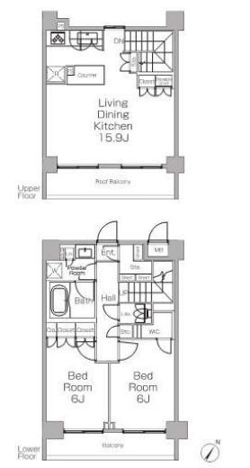 プラウドフラット三軒茶屋Ⅱ　505号室　間取り