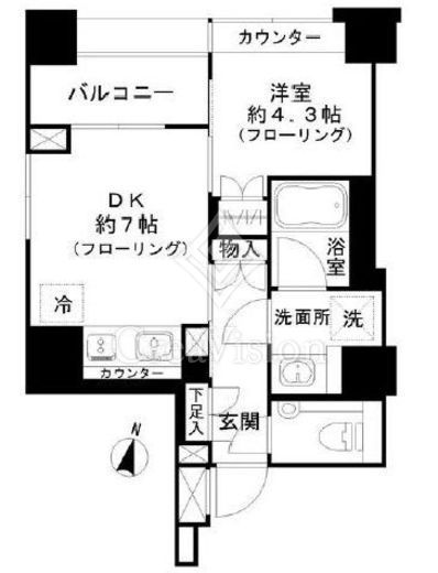 パークリュクス西麻布　905号室　間取り