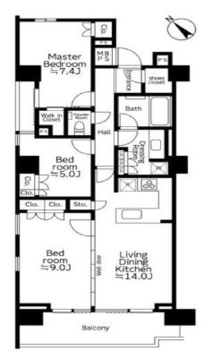 パークホームズ西小山　6F1号室　間取り