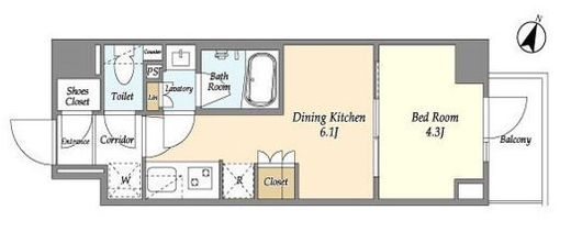 ウェルスクエア雪谷大塚レジデンス　505号室　間取り