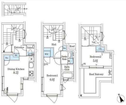 AGRATIO TERRACE恵比寿 (アグレシオテラス恵比寿)　212号室　間取り