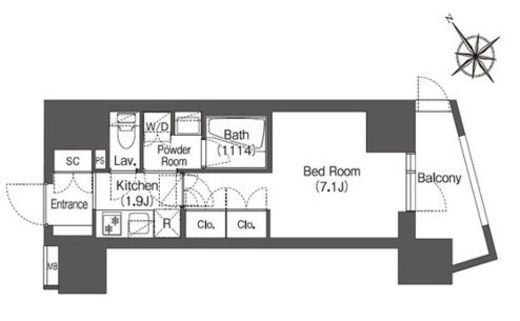 コンフォリア東大井Ⅰ　101号室　間取り
