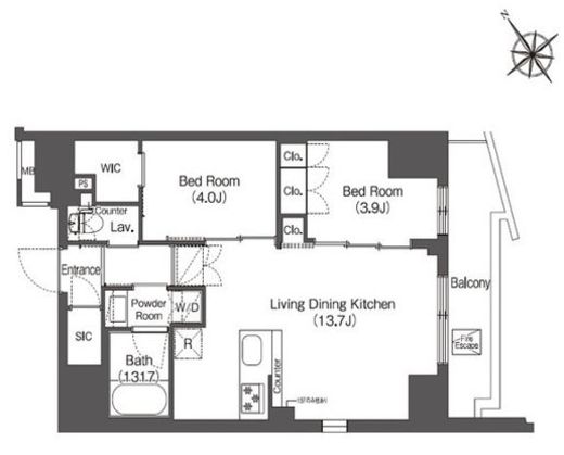 コンフォリア東大井Ⅰ　1201号室　間取り