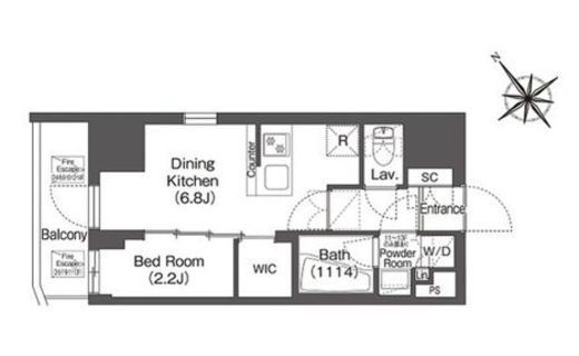 コンフォリア東大井Ⅱ　703号室　間取り