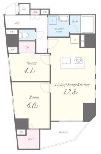 Laurus武蔵小山 (ラウルス武蔵小山)　6B号室　間取り