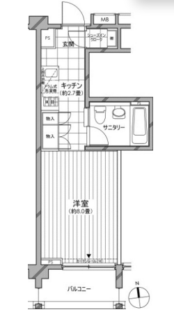 カスタリア麻布十番七面坂　310号室　間取り